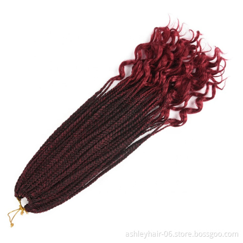 pre twisted afro twist crochet hair  box braid orginal 3s box braid with curly end  24inch